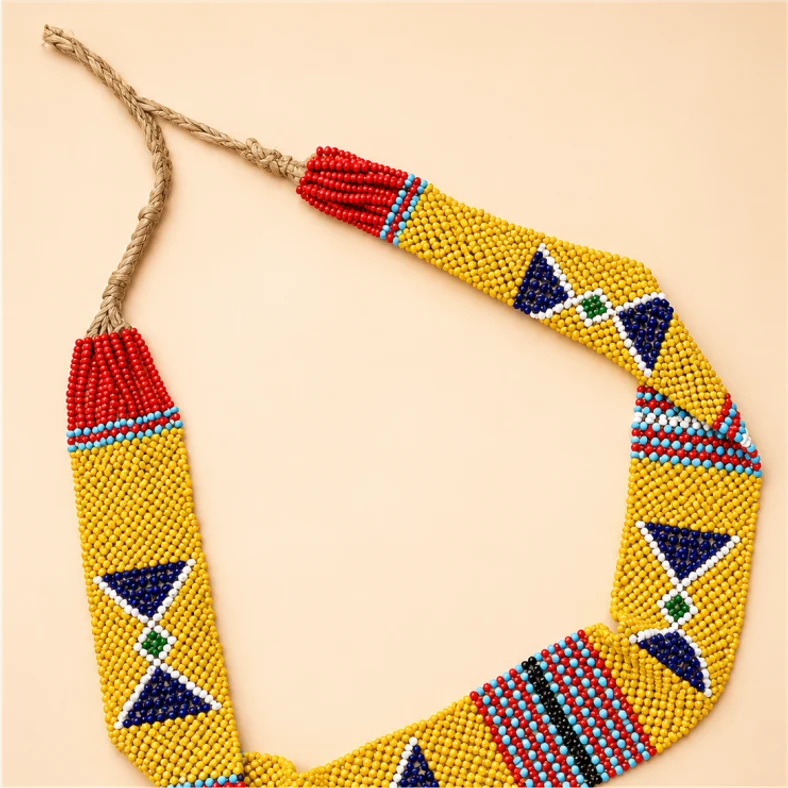 A handmade beaded necklace
