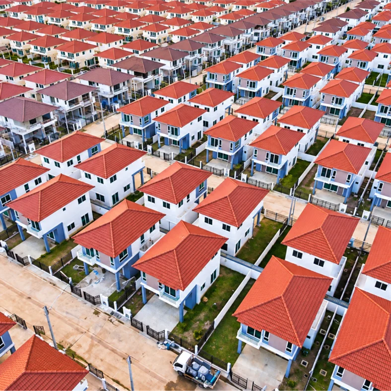 A new housing development from the air